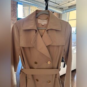 Medium, Women’s Michael Kors Trench Coat with Gold Embellishments
